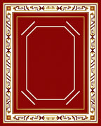 Classic Red And Gold Geometric Rug