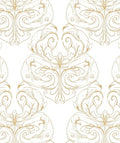Elegant Gold Scrollwork Pattern Rug