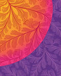 Whimsical Fern Pattern Gradient Rug