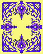 Elegant Purple Swirl Border Design Rug
