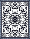 Black 2 White Swirl Floral Design Rug