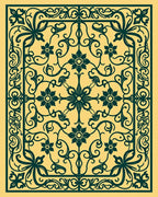 Ornate Floral Scrollwork Antique Pattern Rug
