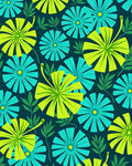 Tropical Teal Yellow Petal Bloom Rug