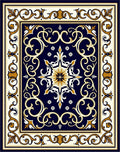 Elegant Scrollwork with Gold Accents Rug