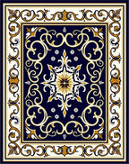 Elegant Scrollwork with Gold Accents Rug