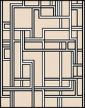 Abstract Geometric Cream Black Lines Rug