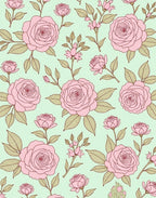 Charming Pink Floral Pattern Rug
