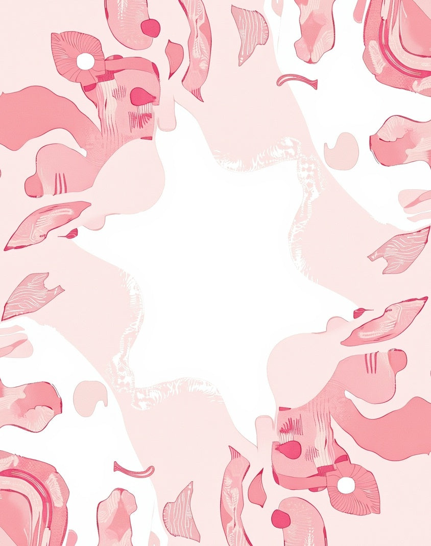 Abstract Pink Organic Shapes Rug