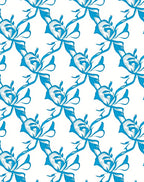 Dynamic Blue Abstract Floral Pattern Rug