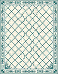 Ornate Diamond Pattern Border Rug