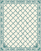 Ornate Diamond Pattern Border Rug