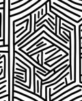 Bold Black White Geometric Pattern Rug