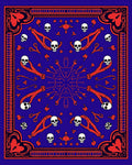 Gothic Skull Floral Pattern Rug