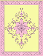 Pink Floral Swirl Pattern Art Rug