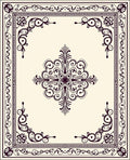 Elegant Dark Floral Scrollwork Pattern Rug