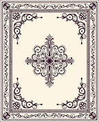 Elegant Dark Floral Scrollwork Pattern Rug