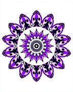 Purple Pink Floral Mandala Design Rug