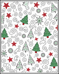 Festive Green Red Pine Swirls Rug