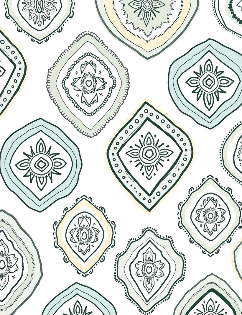 Distressed Boho Style Medallions Rug