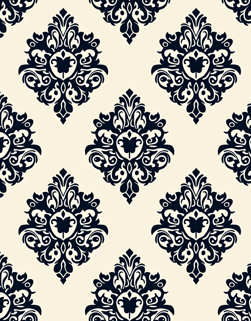 Classic Damask Pattern Design Rug