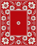 Floral Border Pattern Artwork Rug