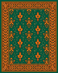Ornate Floral Patterned Emerald Rug