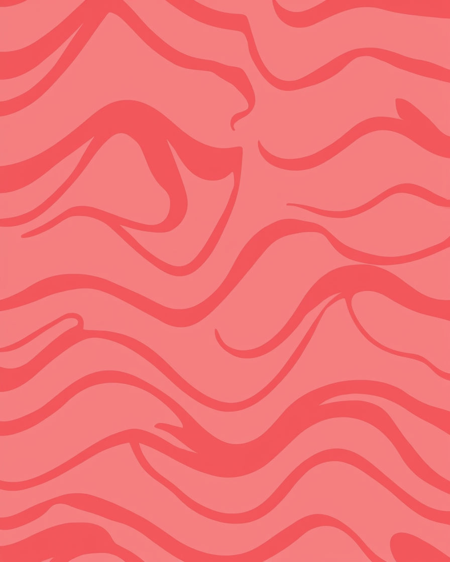 Coral Waves Abstract Pattern Rug