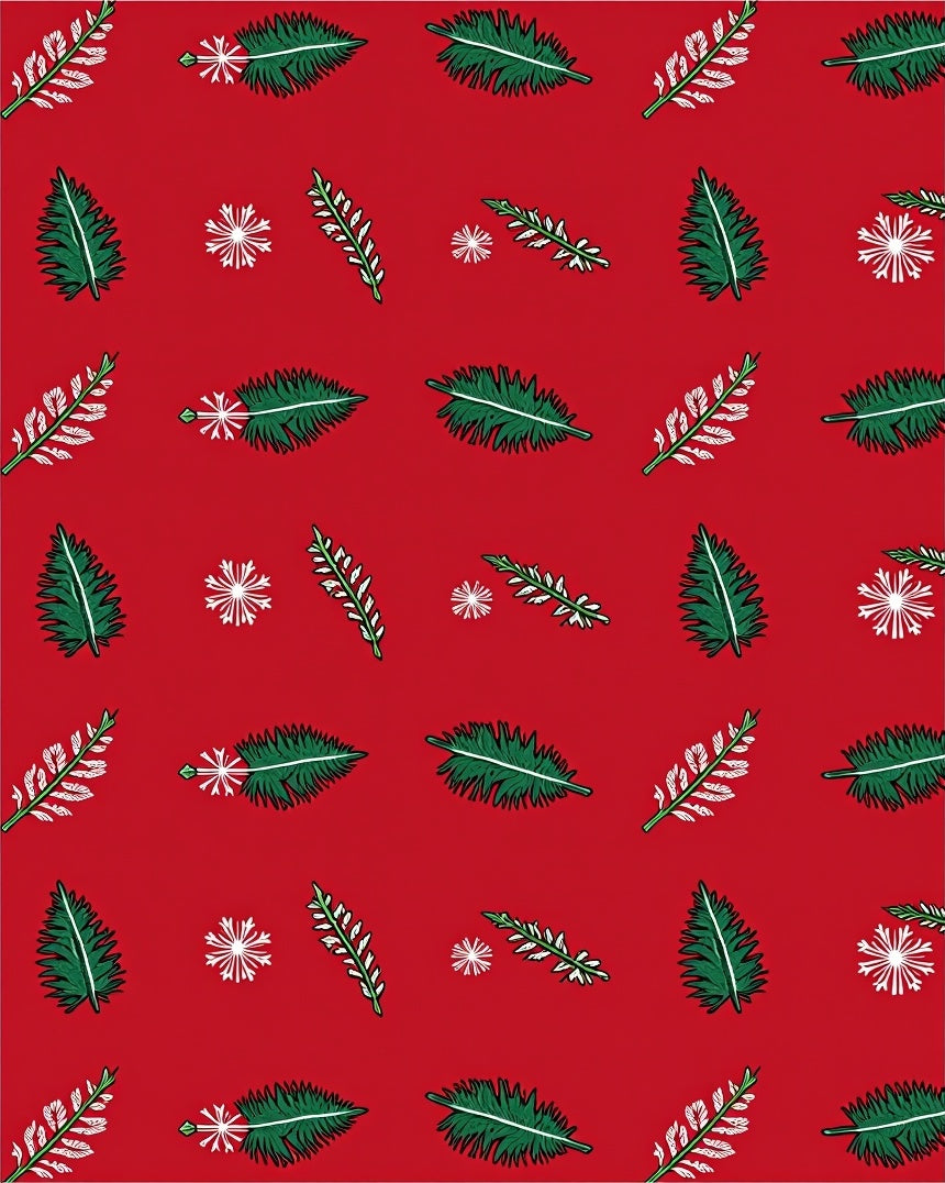 Red Evergreen Snow Cluster Rug