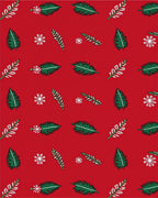 Red Evergreen Snow Cluster Rug