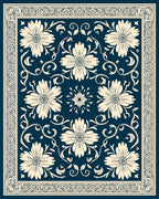 Classic Floral Scrollwork Pattern Design Rug