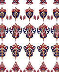 Regal Red Blue Gold Medallion Design Rug