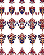 Regal Red Blue Gold Medallion Design Rug