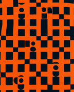 Bold Orange Black Geometric Play Rug