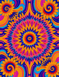 Vibrant Psychedelic Floral Sunburst Rug