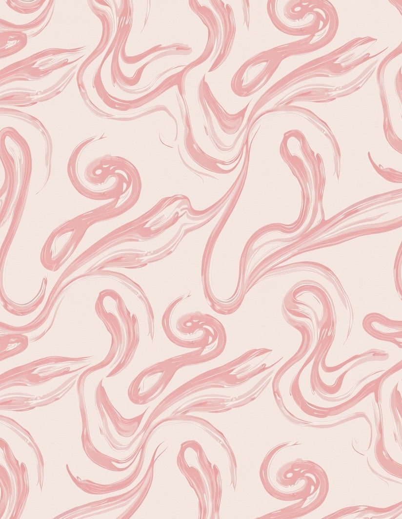 Abstract Pink Swirls Pattern Rug