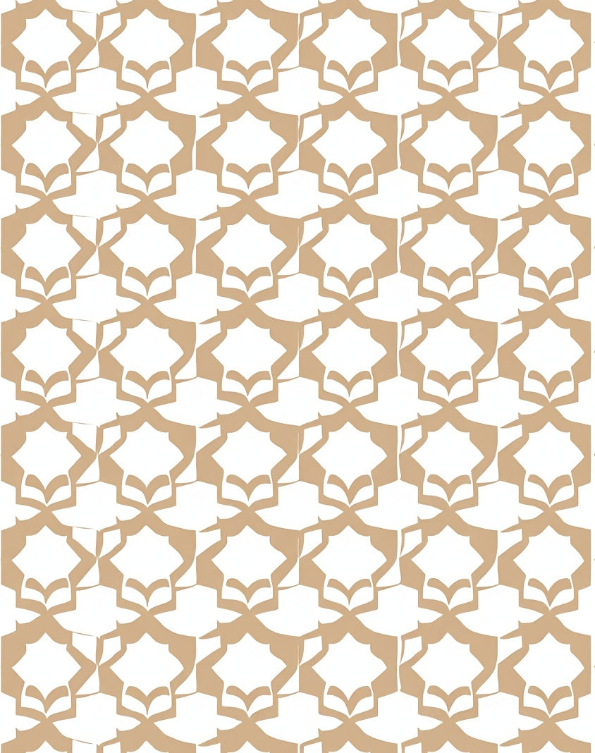 Geometric Abstract Tan Print Rug
