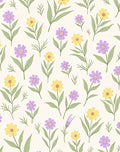 Whimsical Meadow Flower Garden Pattern Rug