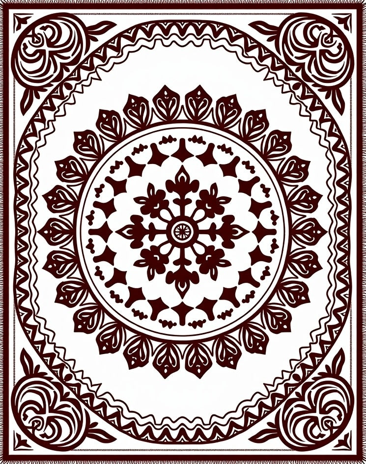 Ornate Mandala Ethnic Pattern Rug