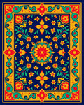 Vibrant Floral Border Medallion Medley Rug