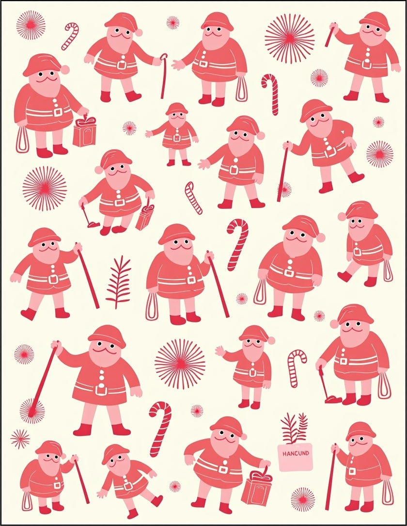 Jolly Santa Candy Cane Holiday Cheer Rug