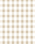 Classic Taupe White Checkered Pattern Rug