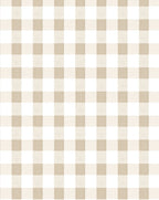 Classic Taupe White Checkered Pattern Rug
