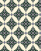 Classic Floral Diamond Pattern Rug