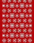 White Snowflakes On Red Background Design Rug