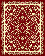 Elegant Red Cream Floral Medallion Rug