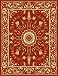 Intricate Floral Medallion Red Pattern Rug
