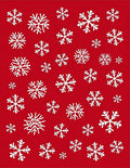 Charming Snowflakes Red Pattern Rug