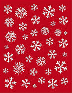 Charming Snowflakes Red Pattern Rug