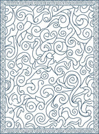 Organic Swirls Abstract Bordered Design Rug