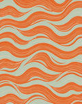 Orange Teal Wavy Abstract Design Rug